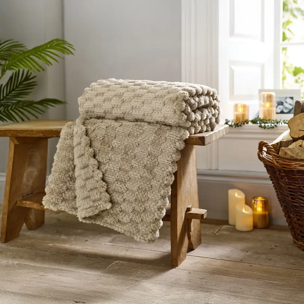 Featherstone Textured Throw - Putty