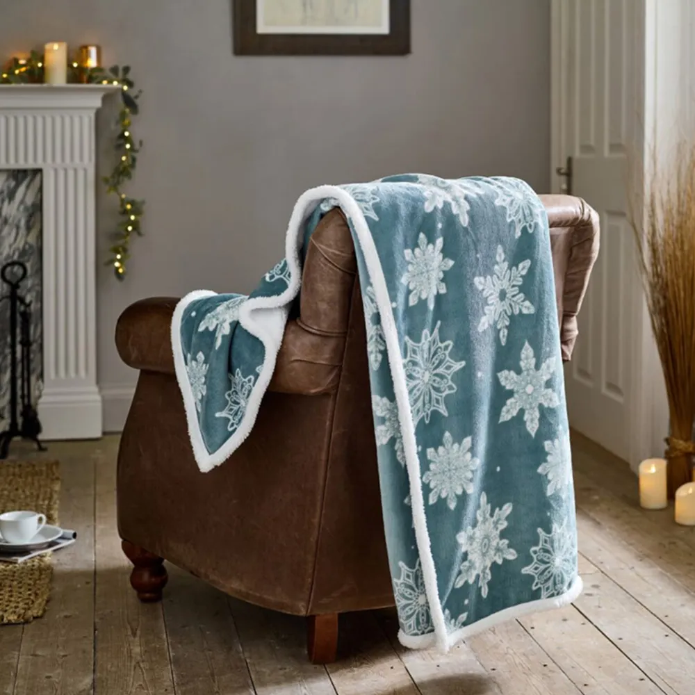Flurry Throw 130 x 170cm - Blue, Sherpa