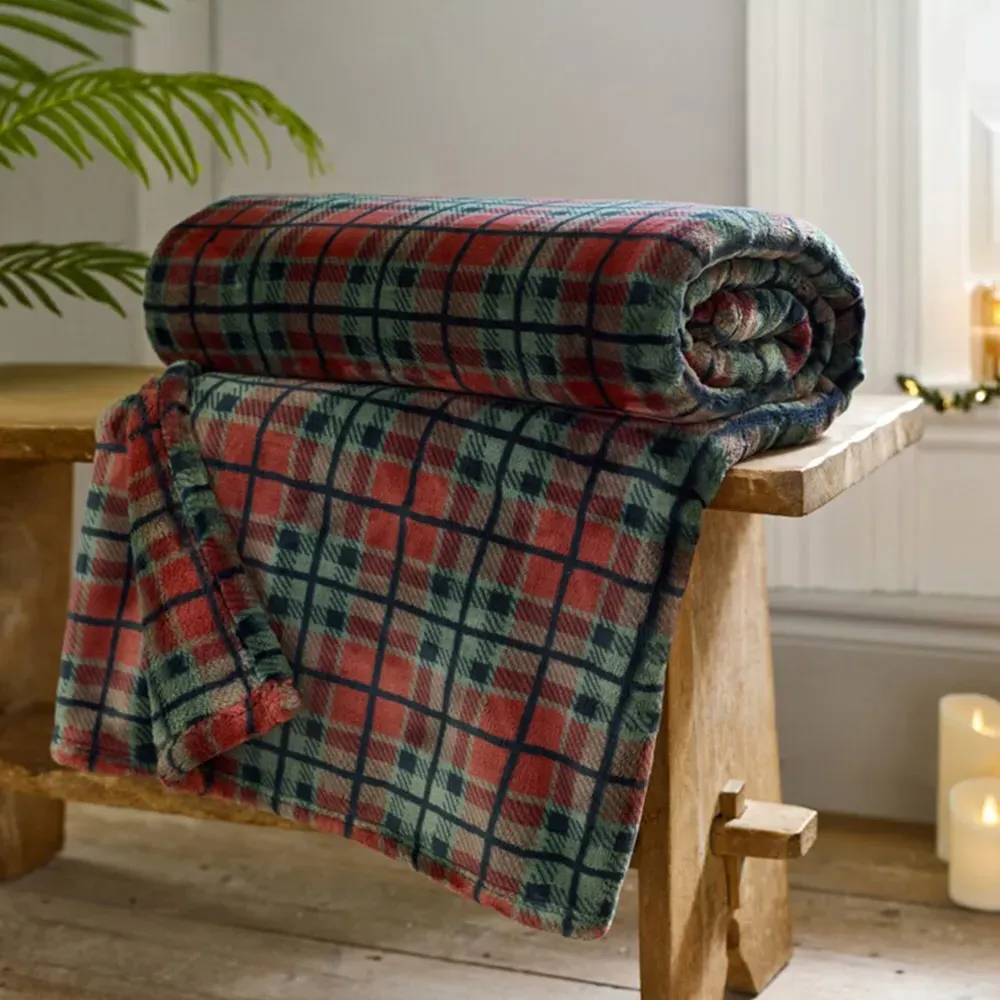 Hattie Check Throw - Red