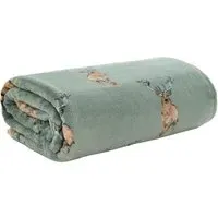 Highland Fell Throw with Stag Motif - Green