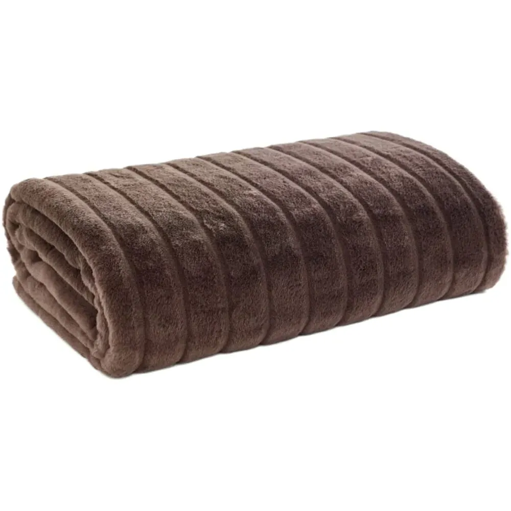 Hockley Throw 150 x 200cm - Brown, Faux Fur image