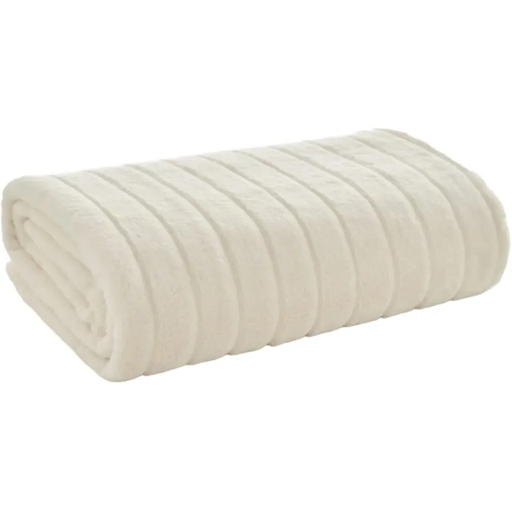 Hockley Throw - Cream, Faux Fur