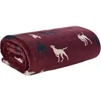 Hounds Throw 140 x 180cm - Burgundy, Coco Flannel