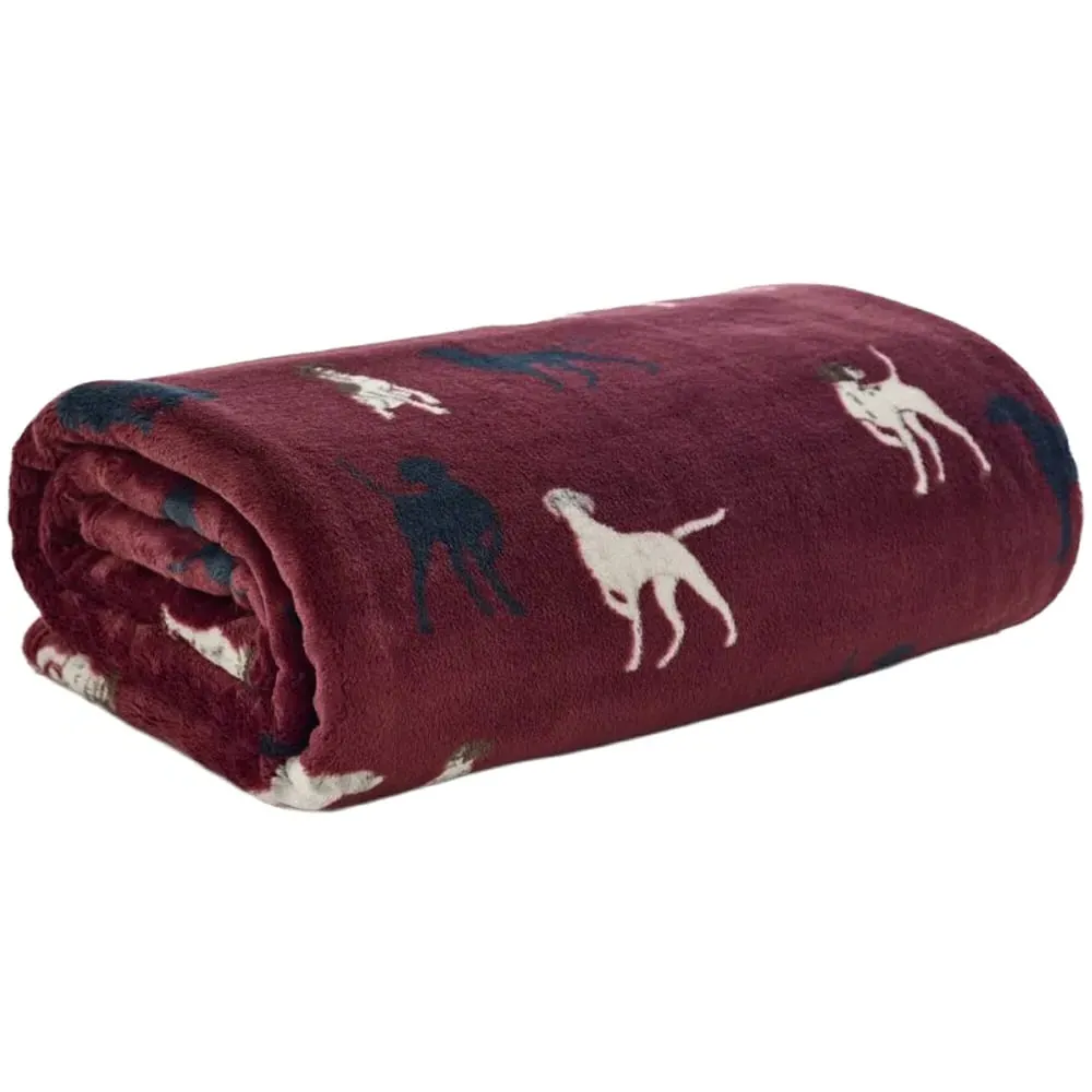 Hounds Throw 140 x 180cm - Burgundy, Coco Flannel image