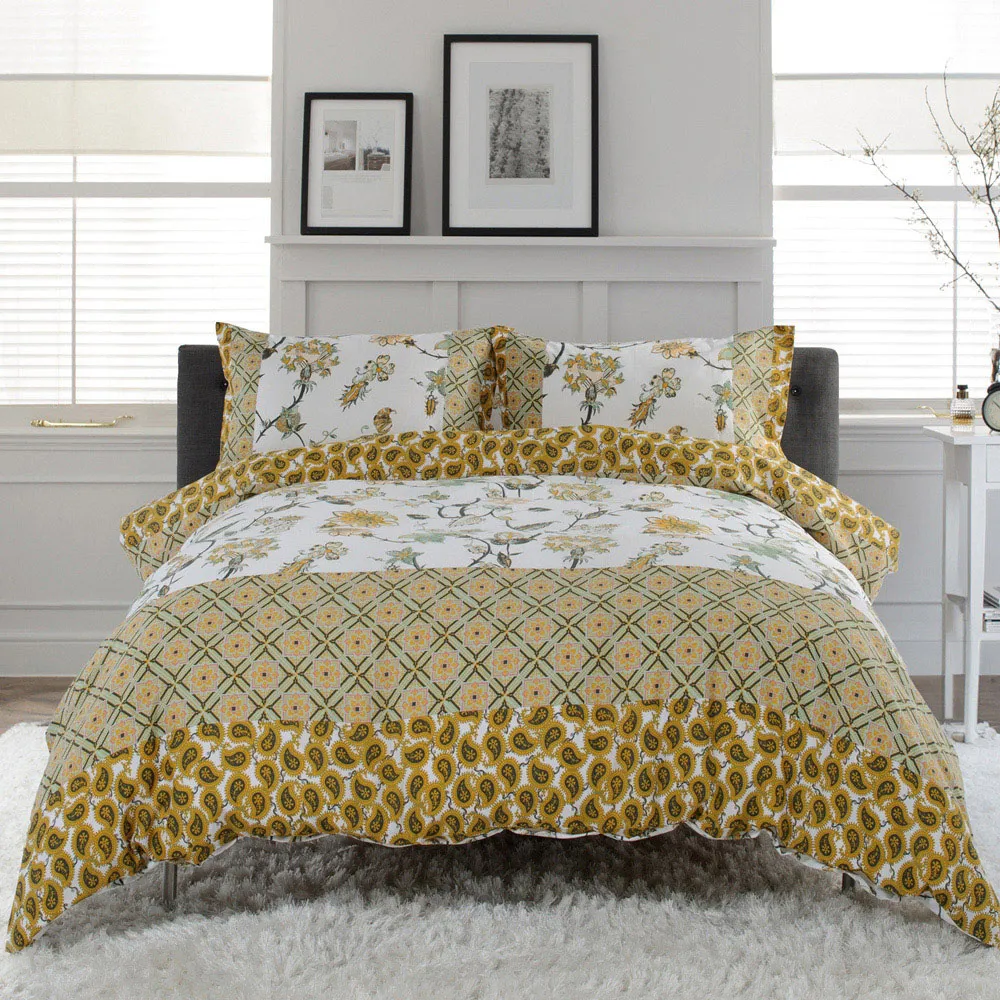 Jacobean Double Duvet Set - Blue, Cotton