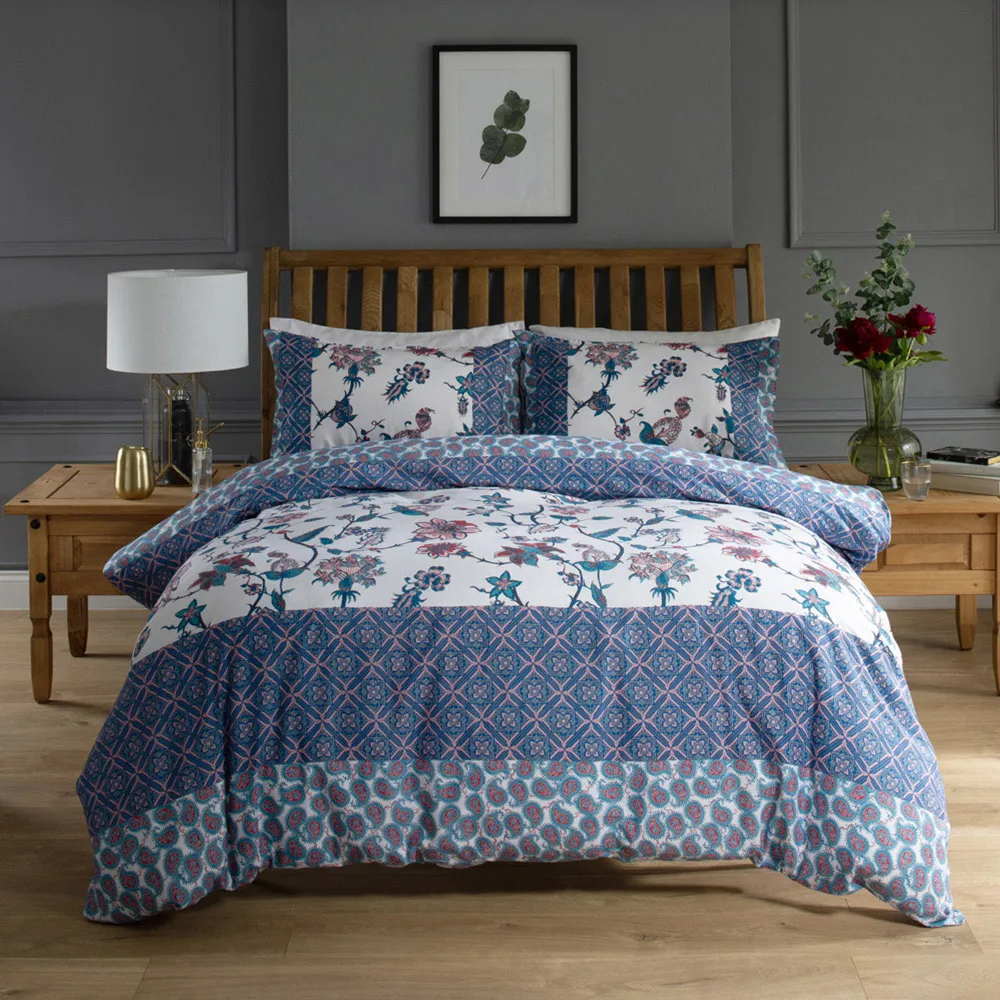 Jacobean Single Duvet Set - Red, Cotton image