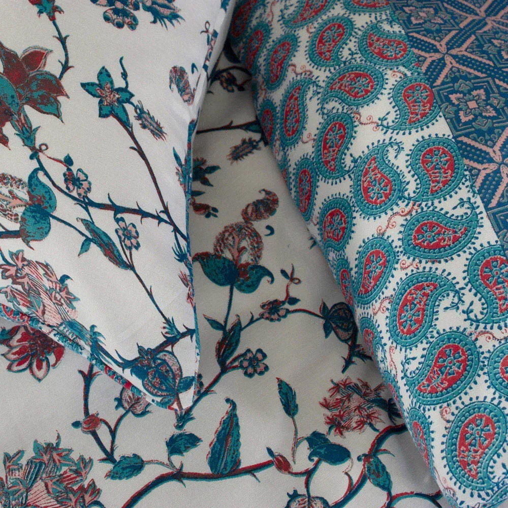 Jacobean Super King Size Duvet Set - Red