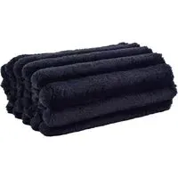 Kenwood Faux Fur Throw - Ink Blue, Polyester