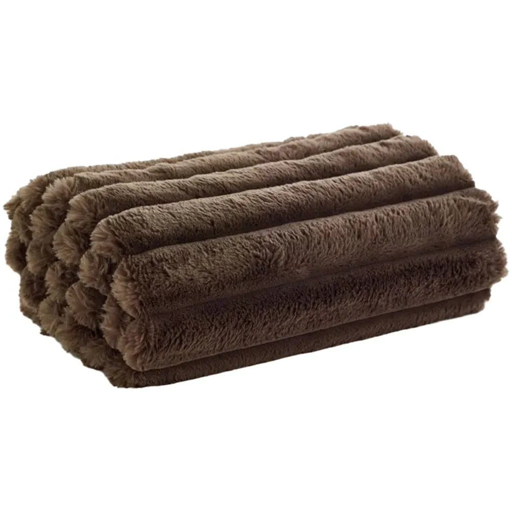 Kenwood Faux Fur Throw - Putty, Polyester