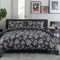 King Size Day Of The Dead 200 Thread Count Duvet Set - Multi