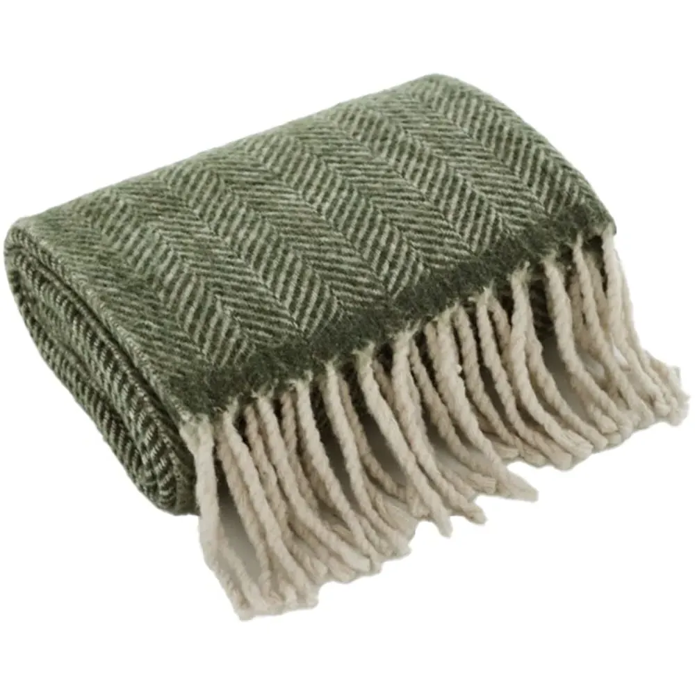 Moorland Wool Throw - Green