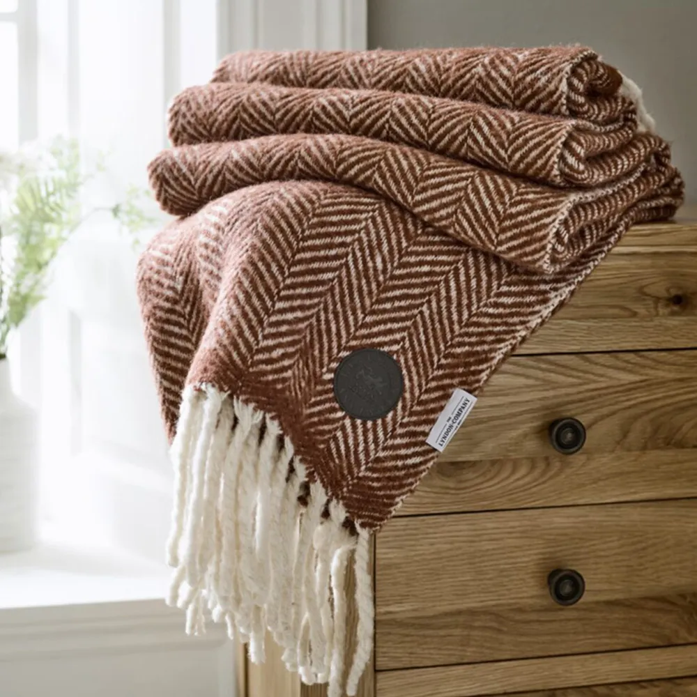 Moorland Wool Throw - Orange