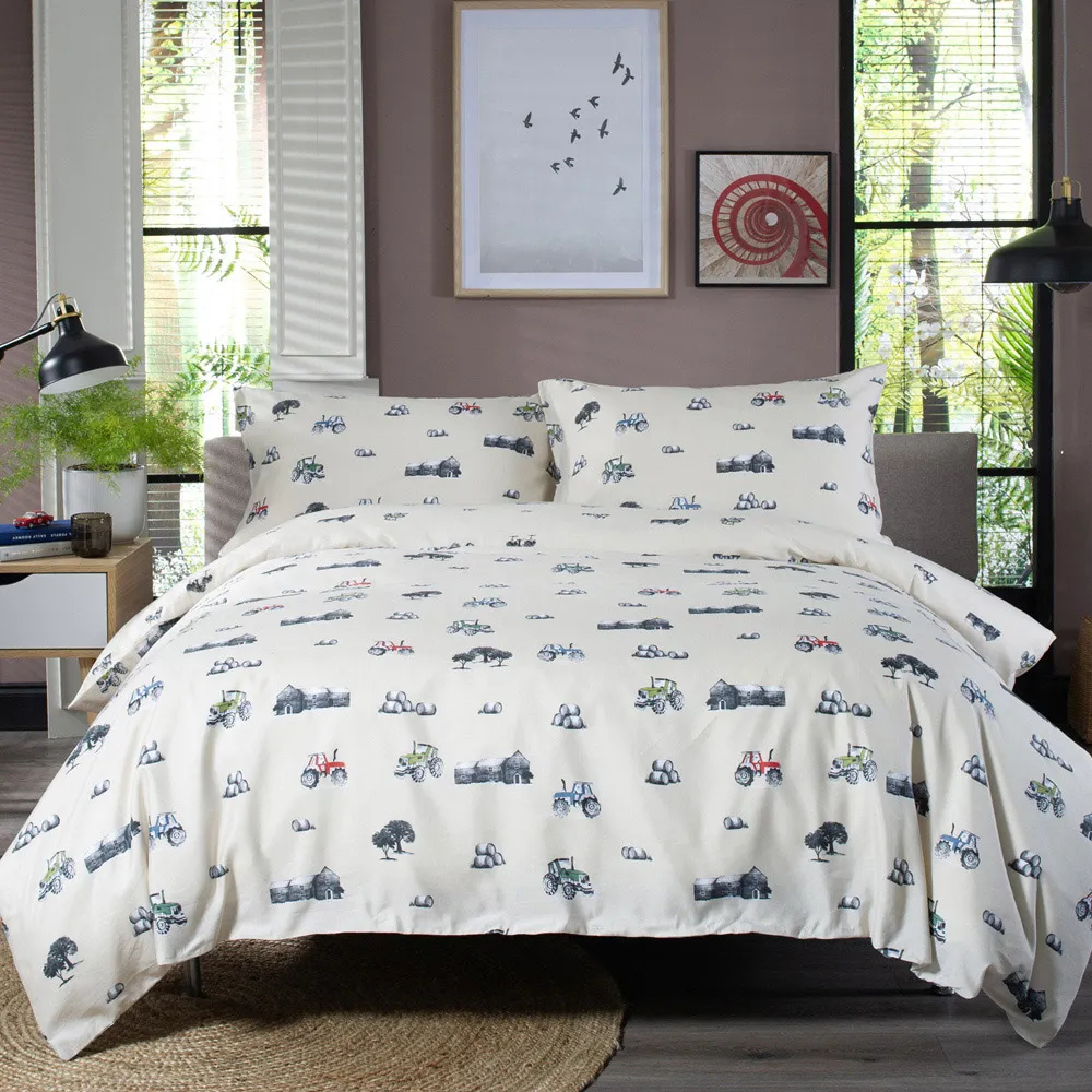 On The Land Double Duvet Set - Silver, Cotton
