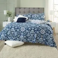 Ornamental King Size Floral Tile Reversible Duvet Set - Multi