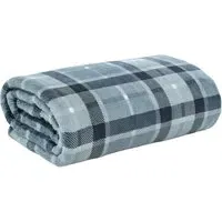 Pheasant Check Throw - Navy, Coco Flannel