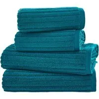 Rialto Ribbed Bath Towel - Green, Cotton
