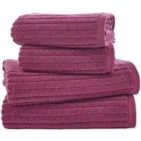 Rialto Ribbed Bath Towel - Pink, Cotton