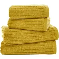 Rialto Ribbed Bath Towel - Yellow, Cotton