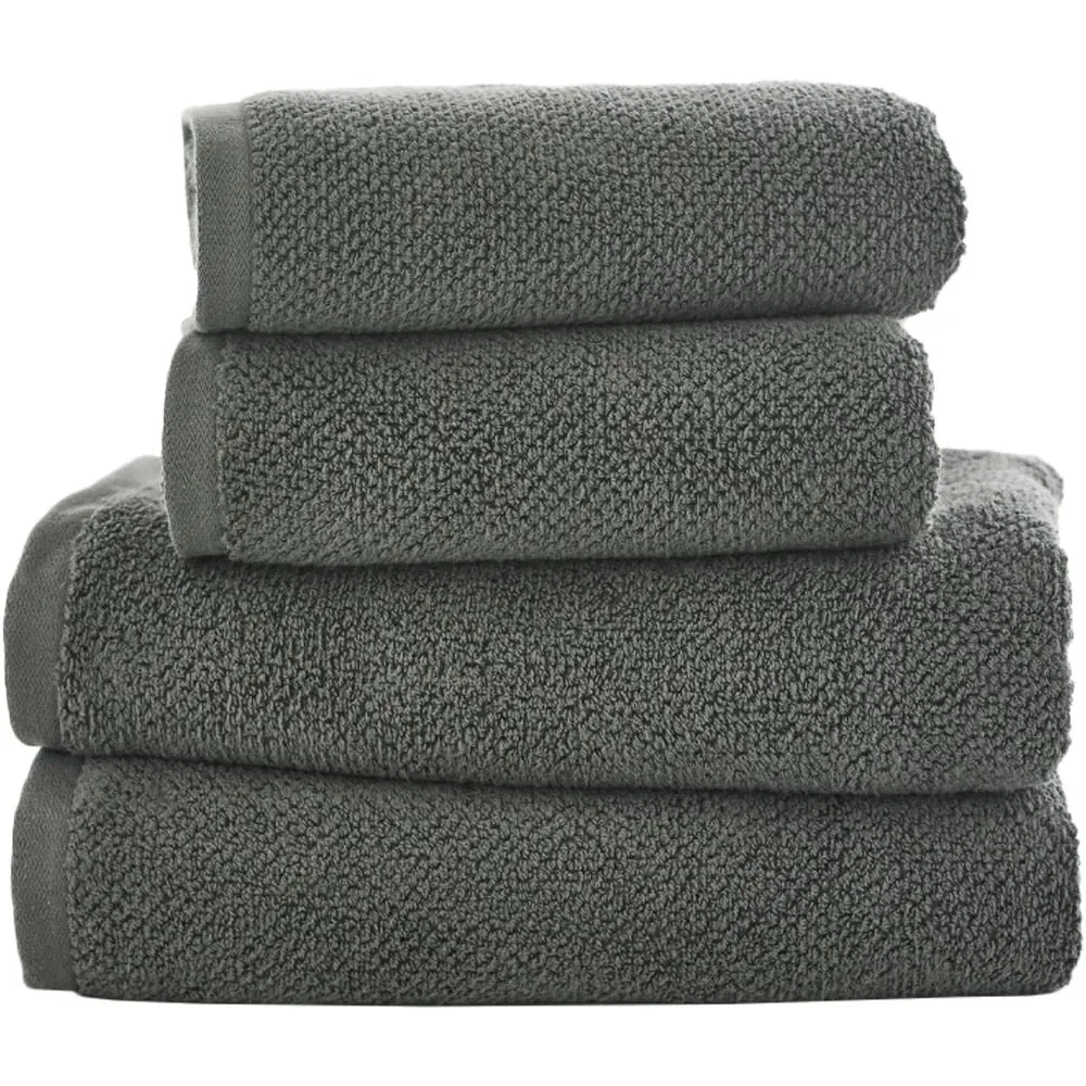 Romeo Bath Towel 2 Pack - Charcoal, Cotton image