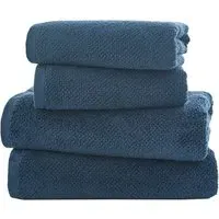 Romeo Bath Towel 2 Pack - Navy, Cotton
