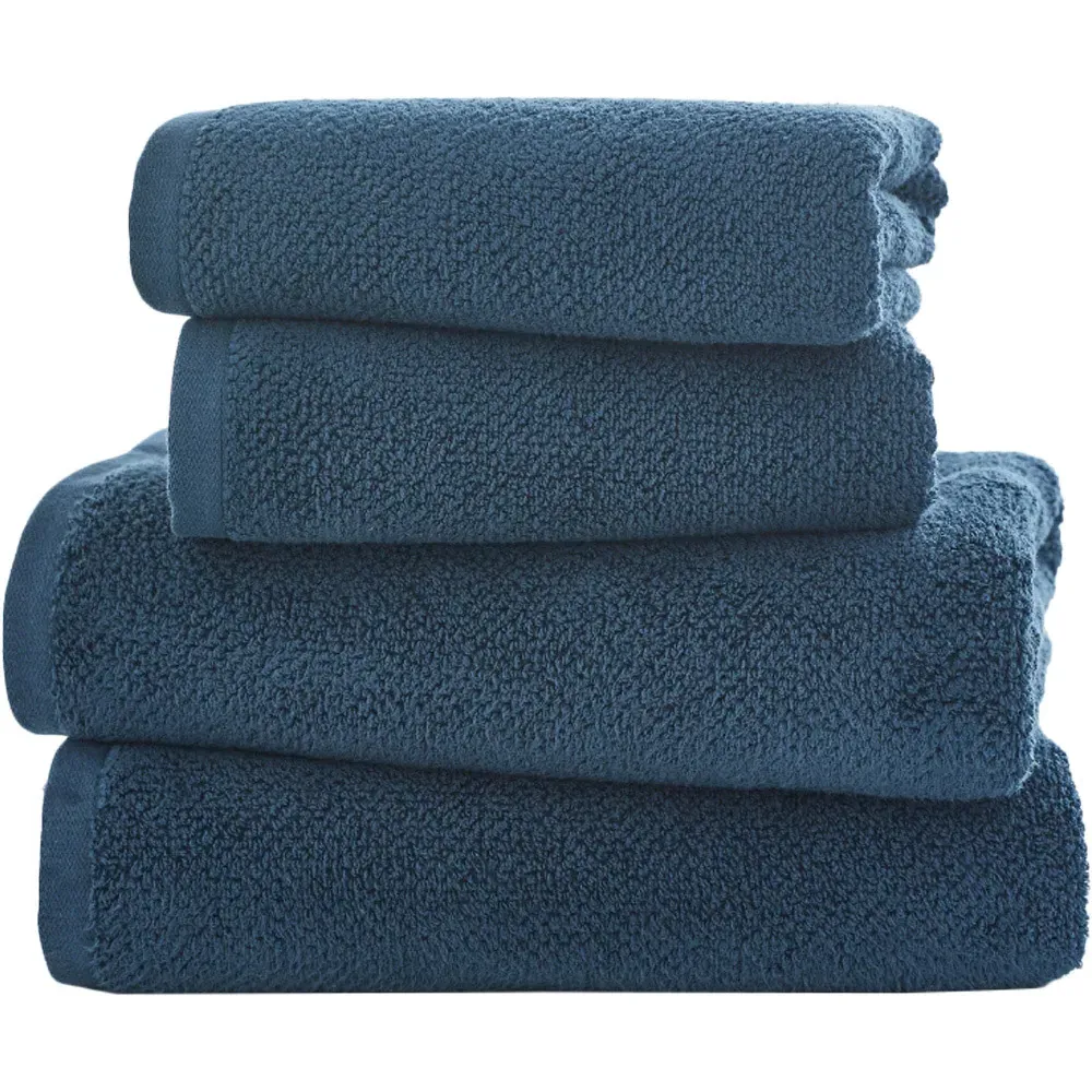 Romeo Bath Towel 2 Pack - Navy, Cotton