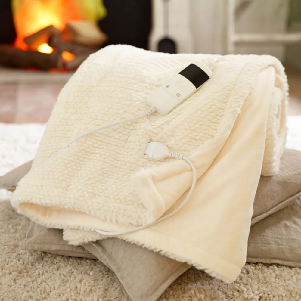 Sandringham Faux Fur Heated Throw - Cream