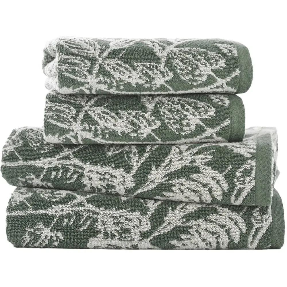 Secret Garden Hand Towel 2 Pack - Green, Cotton