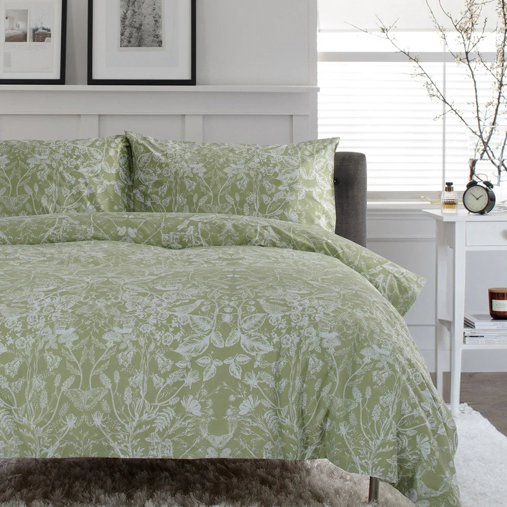 Secret Garden Single Duvet Set - Blue, Cotton