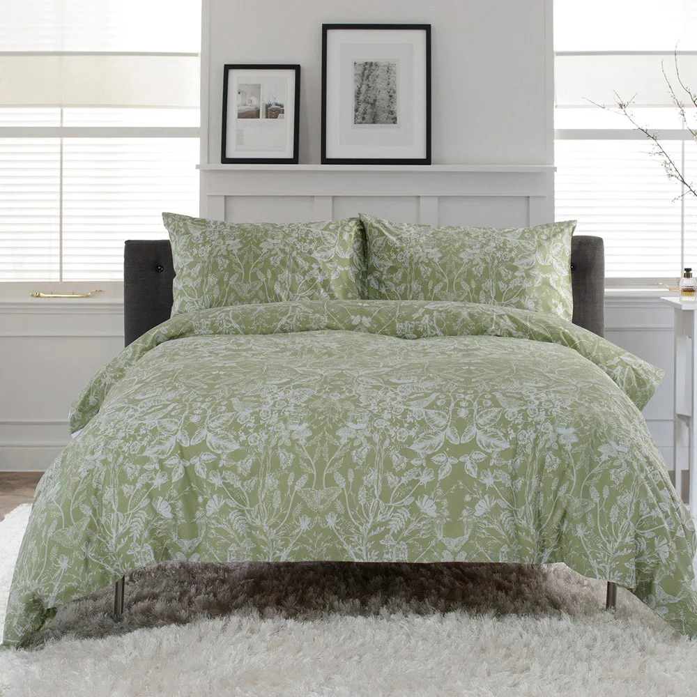 Secret Garden Single Duvet Set - Blue, Cotton