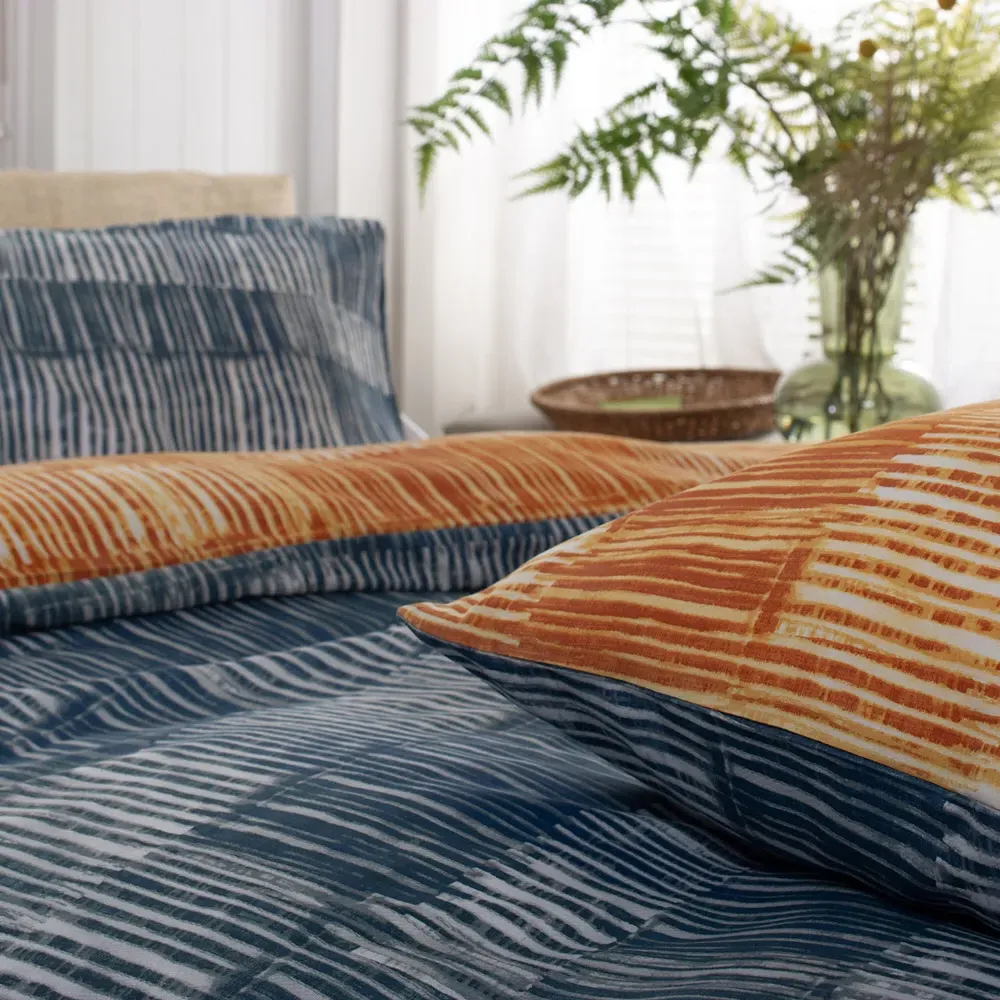 Single Matches Reversible Duvet Set - Orange