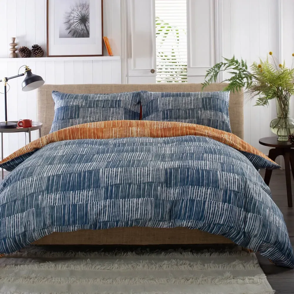 Single Matches Reversible Duvet Set - Orange