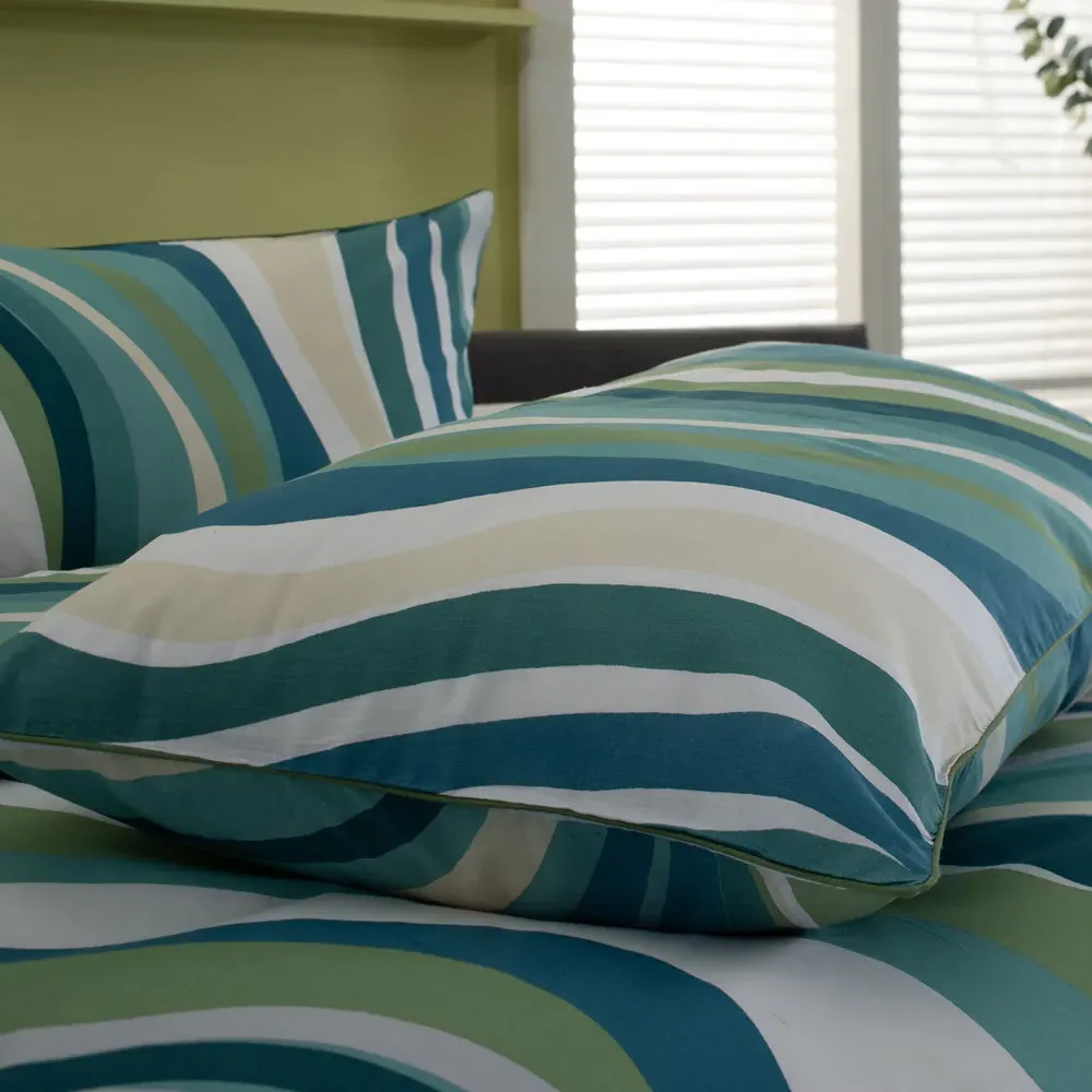 Smith Wave Double Duvet Set - Blue, Cotton