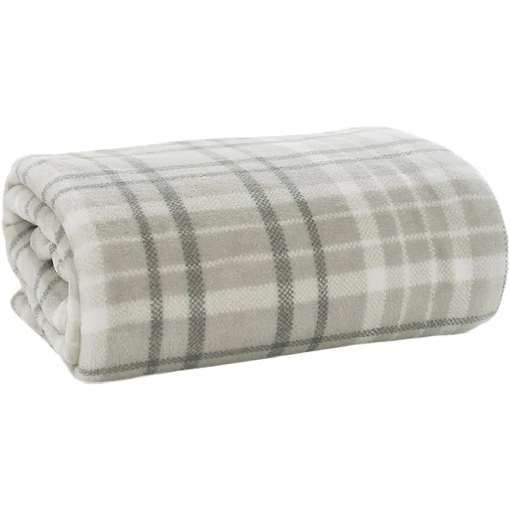 Snuggle Touch Tartan Throw - Silver