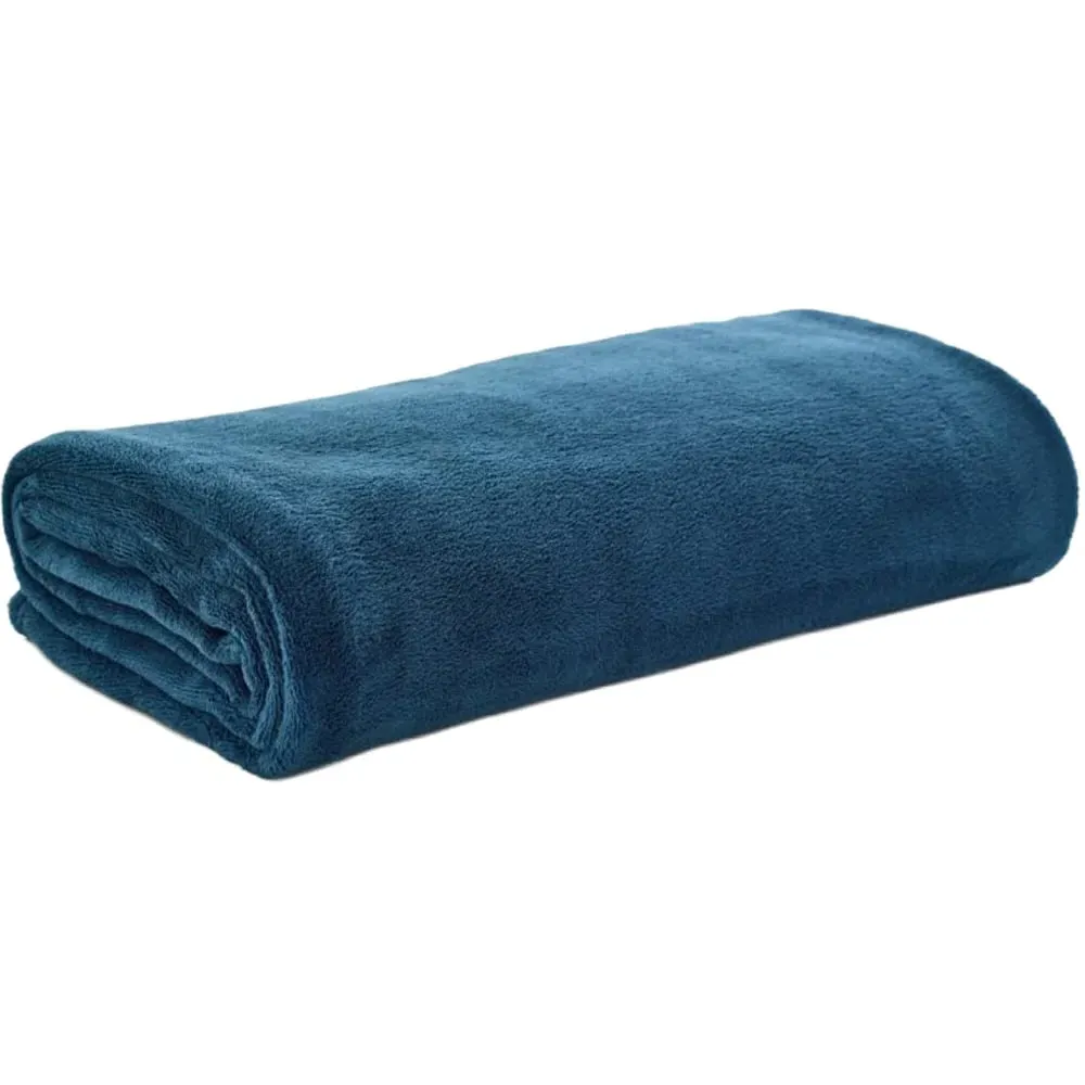 Snuggle Touch Throw - Blue, Coral Fleece