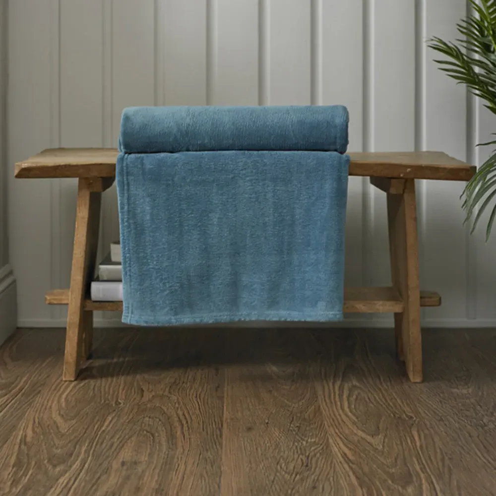 Snuggle Touch Throw - Blue, Microfibre