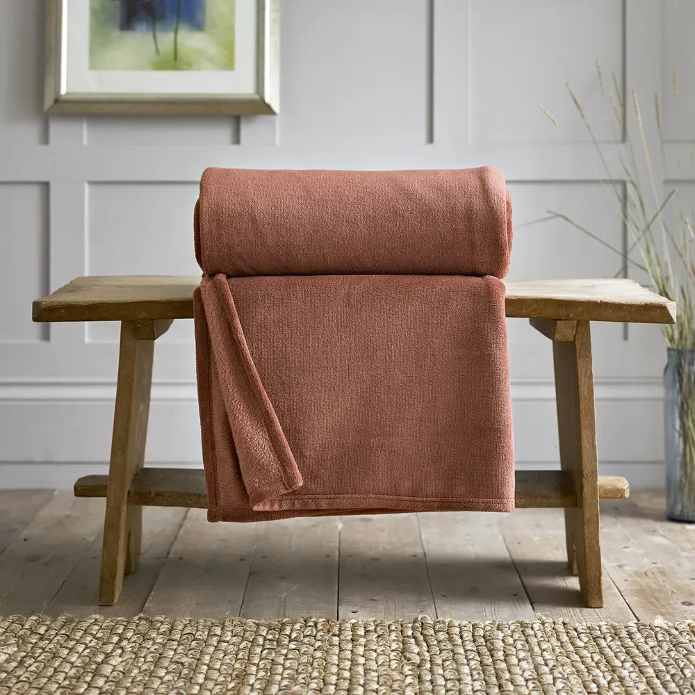 Snuggle Touch Throw - Brown, Microfibre