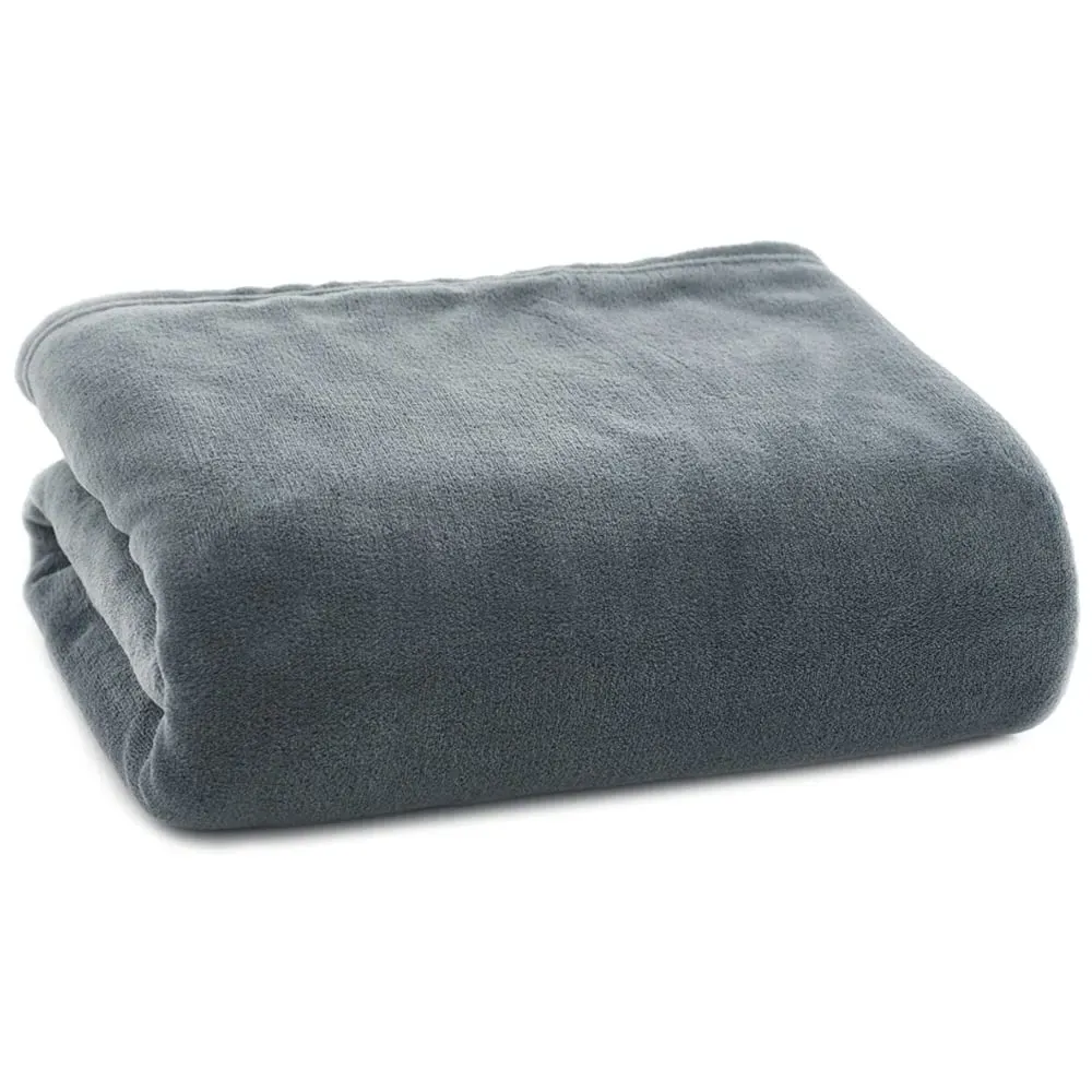 Snuggle Touch Throw - Grey, Microfibre