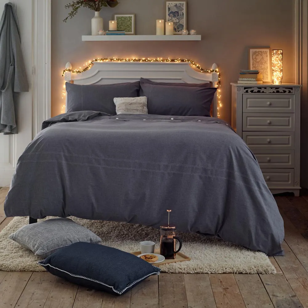 Southwick Double Duvet Set - Navy, Polycotton