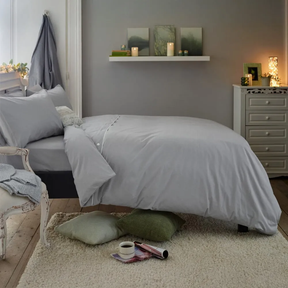 Southwick Single Reversible Duvet Set - Grey, Polycotton