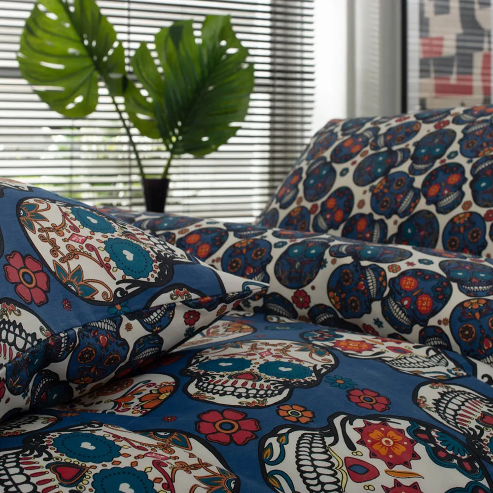 Super King Size Day Of The Dead 200 Thread Count Duvet Set - Multi