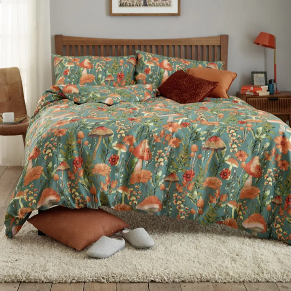 Super King Size Mushroom Duvet Set - Sage, Polycotton