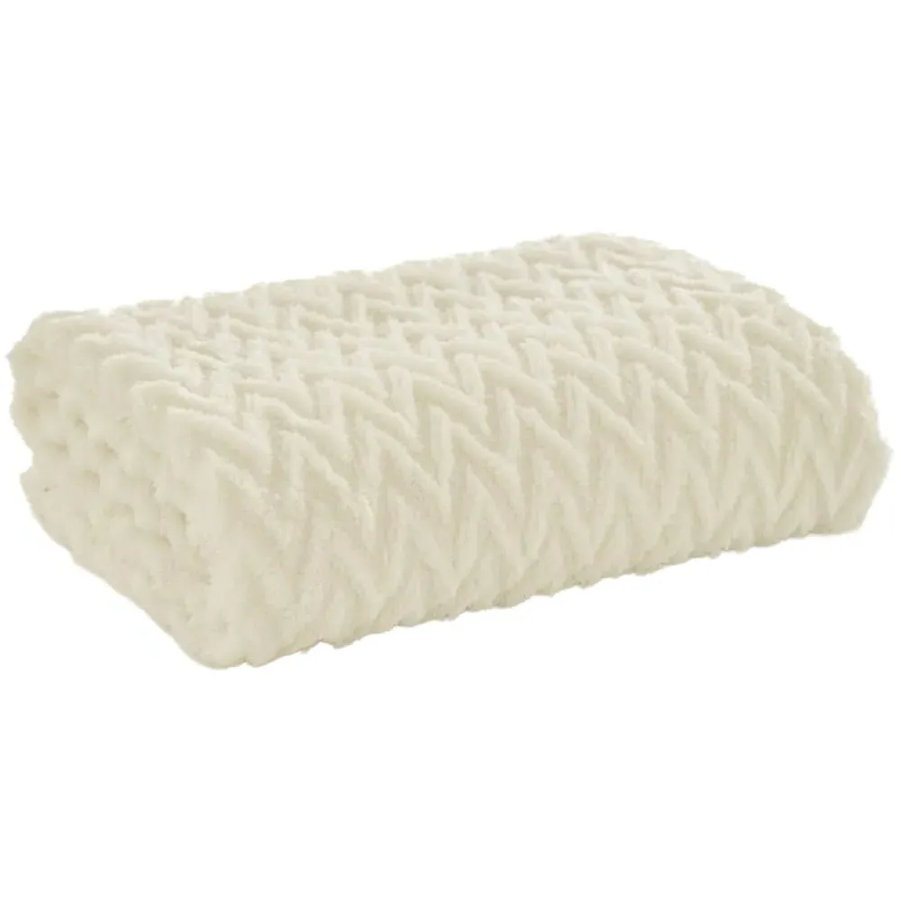 Tadcaster Throw - Cream, Fleece