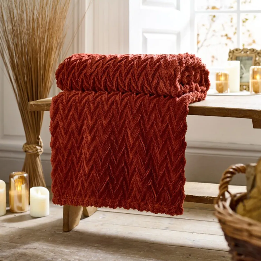 Tadcaster Throw - Paprika, Polyester