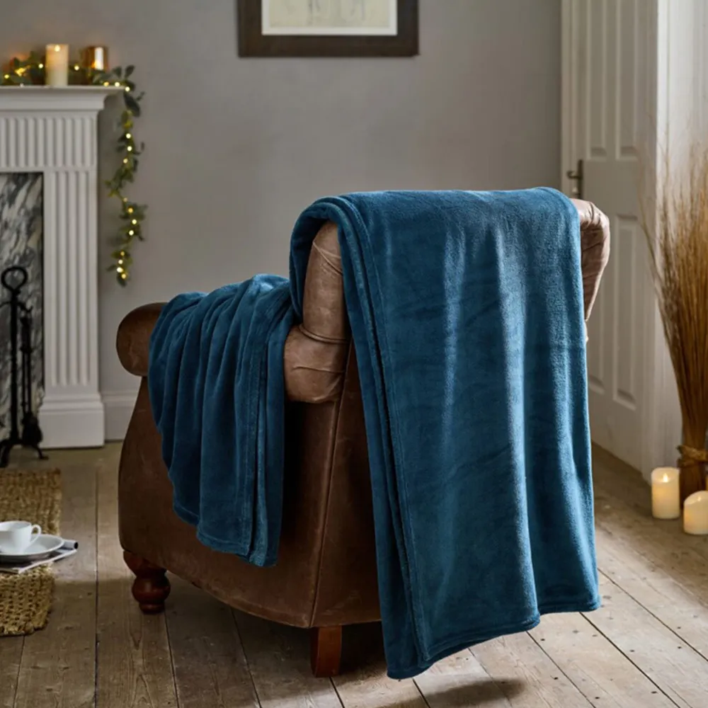 The Big One Throw - Blue, Coral Fleece