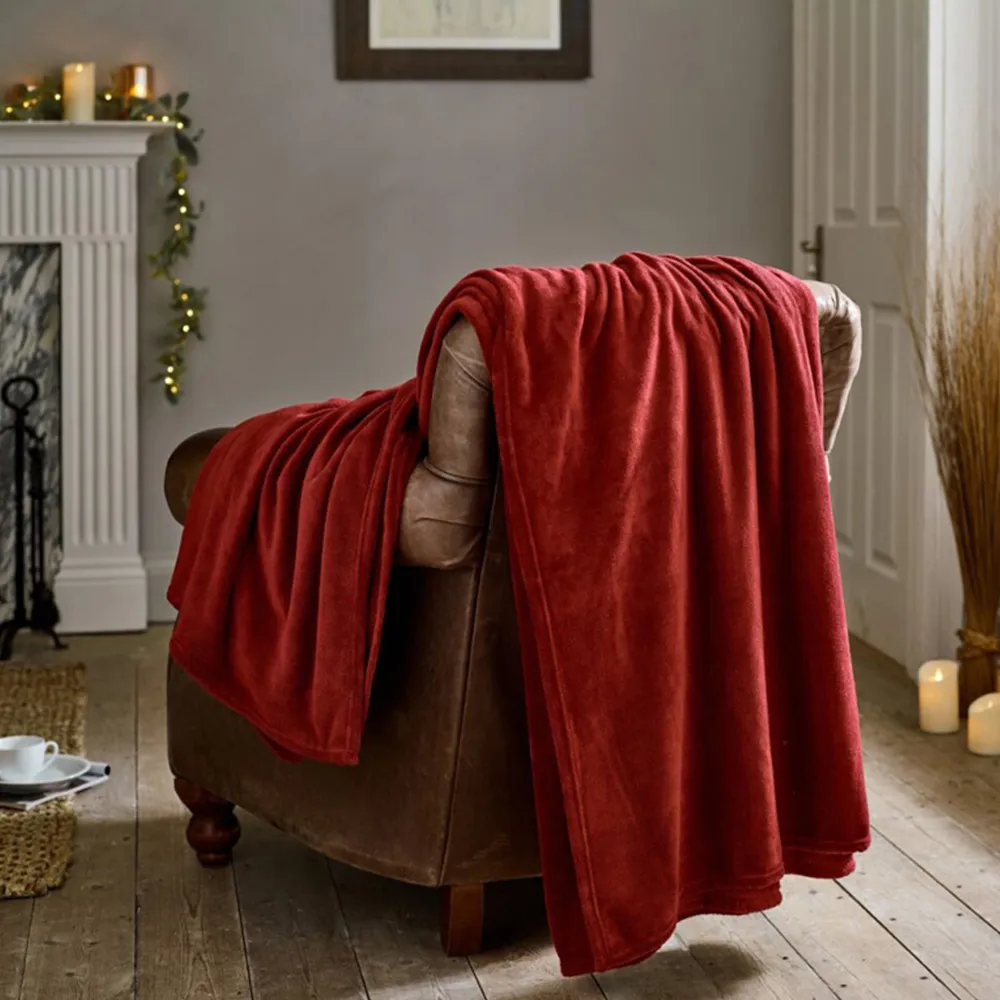 The Big One Throw - Red, Coral Fleece