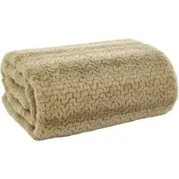 TLC Ashridge Faux Fur Throw - Almond