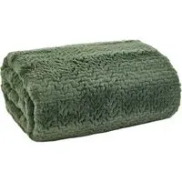 TLC Ashridge Faux Fur Throw - Green