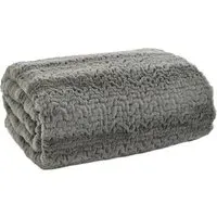 TLC Ashridge Faux Fur Throw - Grey