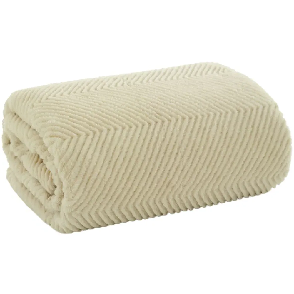 TLC Burghley Faux Fur Throw - Almond image