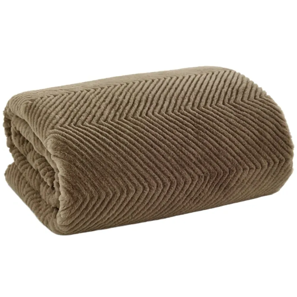 TLC Burghley Faux Fur Throw - Fawn